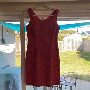 Red print Express fashion dress